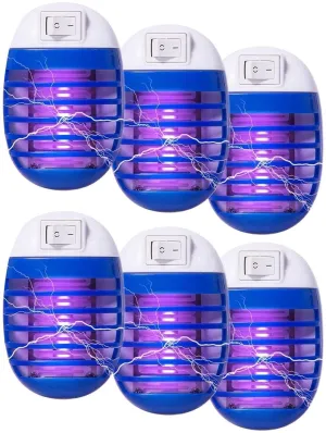 6 Pack Bug Zapper Indoor Mosquito Zapper, Fly Zapper Electronic Mosquito Killer with LED Light for Patio, Bedroom, Kitchen, Office