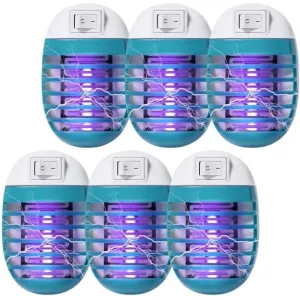 6 Pack Bug Zapper Indoor Mosquito Zapper, Fly Zapper Electronic Mosquito Killer with LED Light for Patio, Bedroom, Kitchen, Office