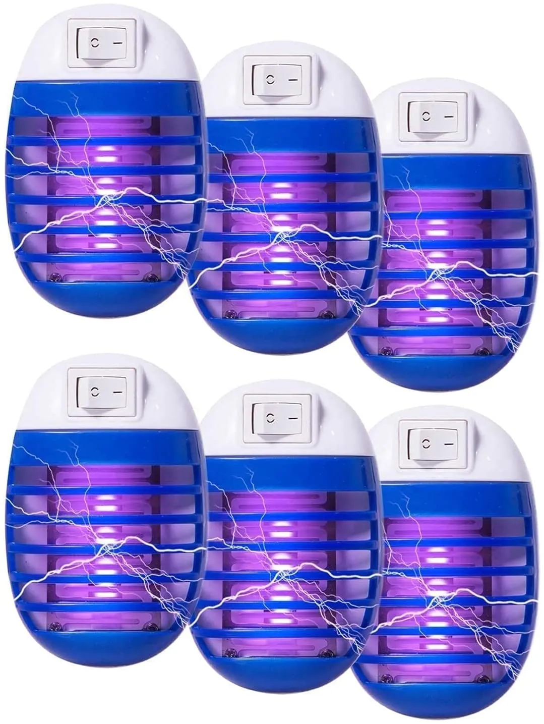 6 Pack Bug Zapper Indoor Mosquito Zapper, Fly Zapper Electronic Mosquito Killer with LED Light for Patio, Bedroom, Kitchen, Office