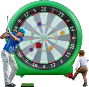 6FT Inflatable Dart Board, Giant Kick Darts Soccer Darts Golf & Throw Darts with Air Pump, Giant Outdoor Games, Blow up Soccer Darts for Yard Party Large Dartboard for Kids & Adults 20 Games
