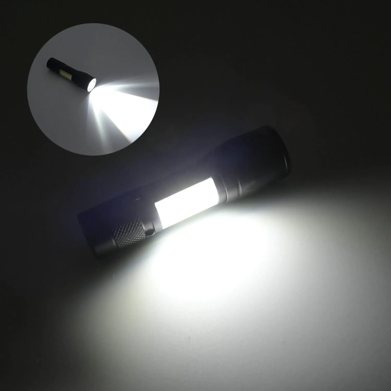 7526 Led Flashlight Rechargeable Usb Mini Torch Ultra Brightest Zoom Flash Light Handheld Pocket Compact Portable Tiny Lamp With Cob Side Lantern High Power Tactical Travel Emergency Flashlights
