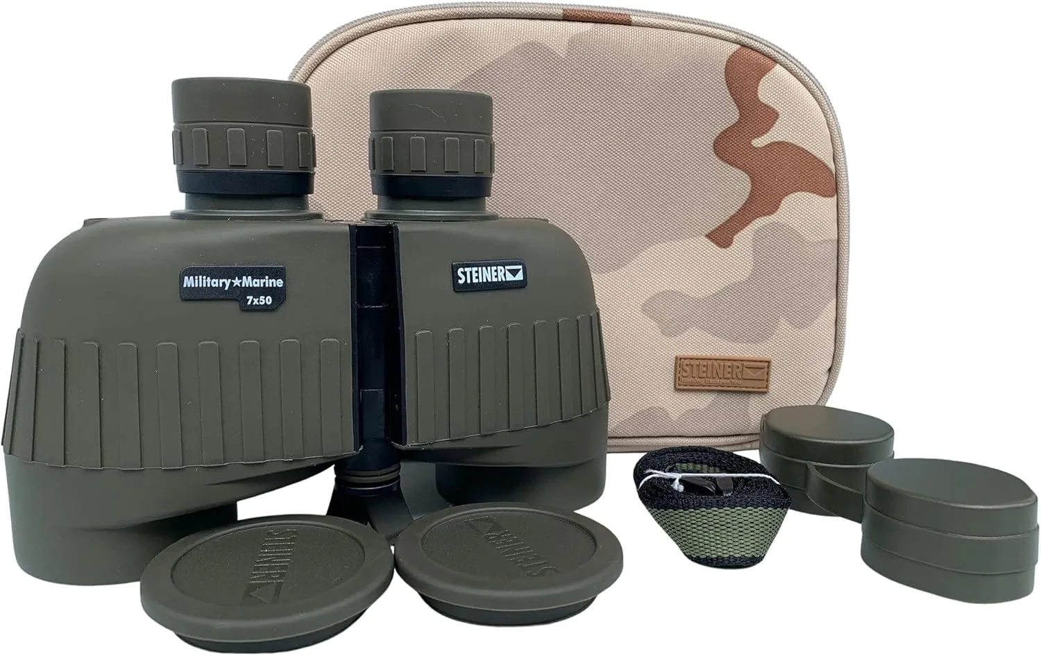 7x50 Military Marine Binoculars   Bino-Bib & Premium Camo Case, 2038-9077