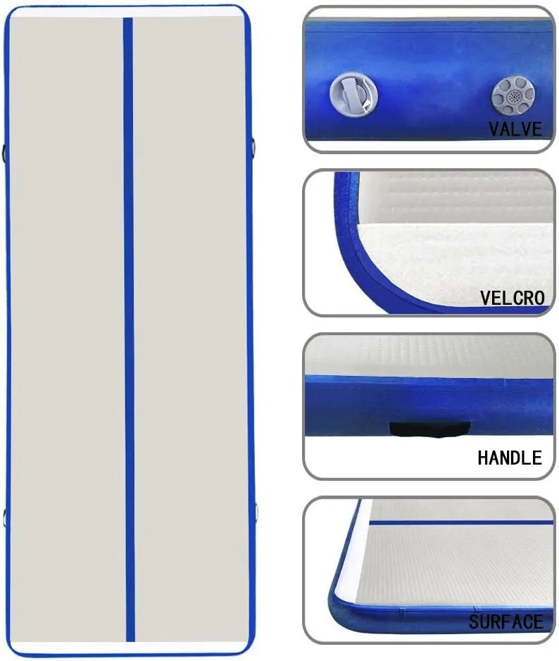 8 Inch Thick 27ft /30ft/40ft/50ft Inflatable Air Mat Tumble Track Gymnastic Air Floor Mat with Electric Pump For Home Edition