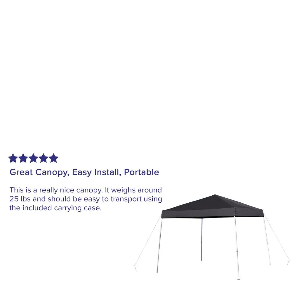8'x8' Black Outdoor Pop Up Event Slanted Leg Canopy Tent with Carry Bag - Flash Furniture