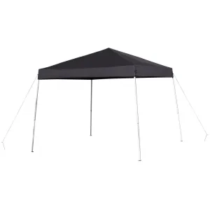 8'x8' Black Outdoor Pop Up Event Slanted Leg Canopy Tent with Carry Bag - Flash Furniture