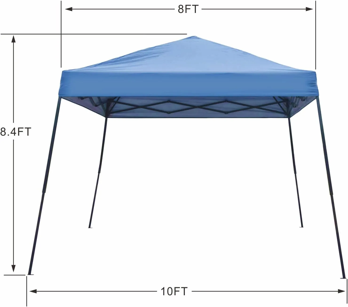 8X8 FT Pop Up Canopy Tent, Outdoor Instant Slant Legs Sun Shelter with Carrying Bag Portable for Patio Deck Garden and Beach(Blue)