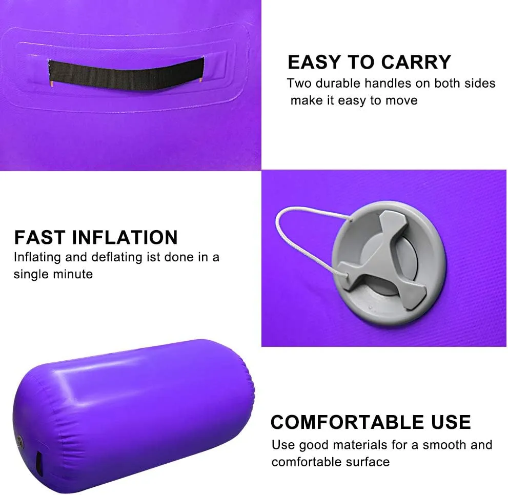Air Barrel Back Roller Inflatable Tumbling Mat with Electric Pump,Tumble Track Gymnastic Equipment Exercise Mats for Home Use,Gym Training,Cheer leading,Yoga…
