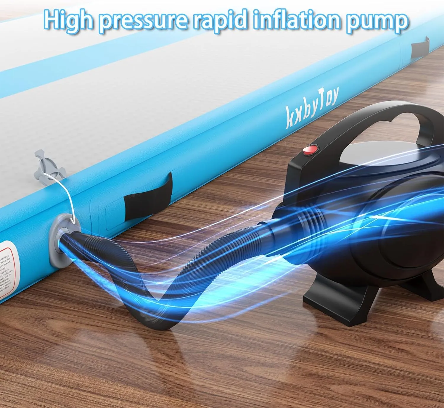 Air Mat Tumble Track 4 inches Thickness Inflatable Gymnastics Mat for Home Use/Training/Cheerleading/Yoga 10/13/16/20ft with Electric Air Pump