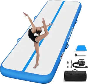 Air Mat Tumble Track, Gymnastics Mats Tumbling Track with Electric Air Pump for Home Use Cheerleading Training Kids Gym Yoga
