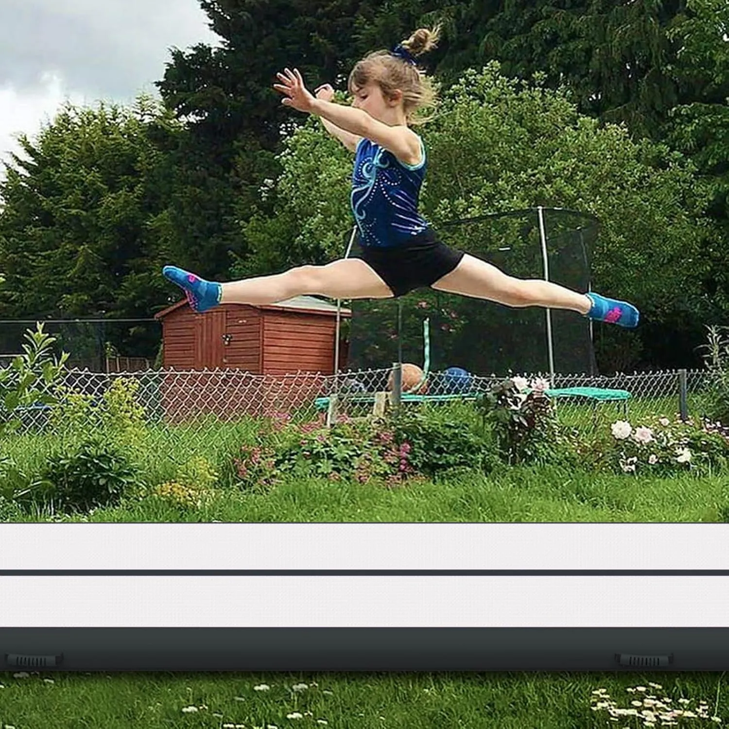 Air Mat Tumble Track, Gymnastics Mats Tumbling Track with Electric Air Pump for Home Use Cheerleading Training Kids Gym Yoga
