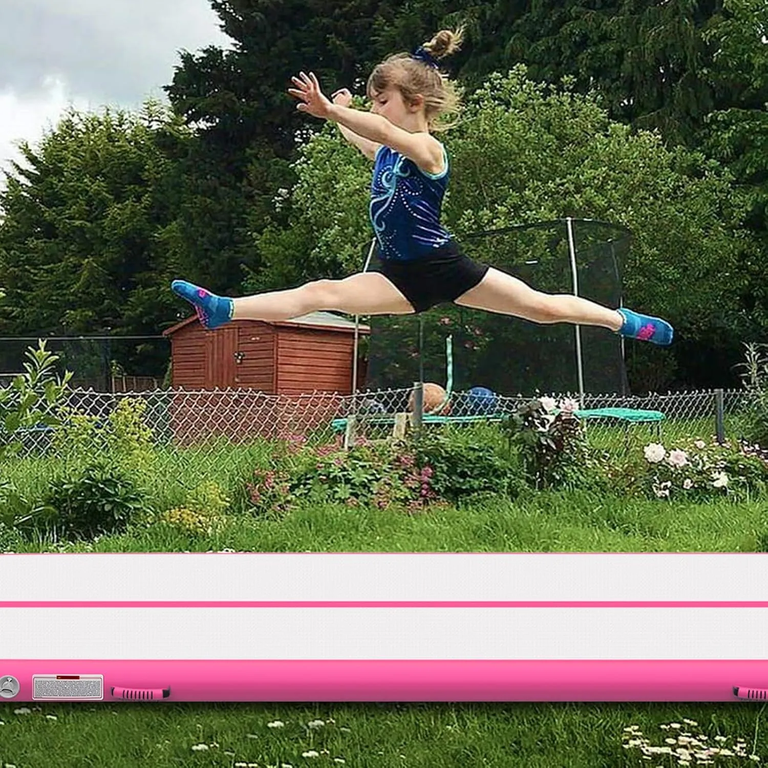 Air Mat Tumble Track, Gymnastics Mats Tumbling Track with Electric Air Pump for Home Use Cheerleading Training Kids Gym Yoga