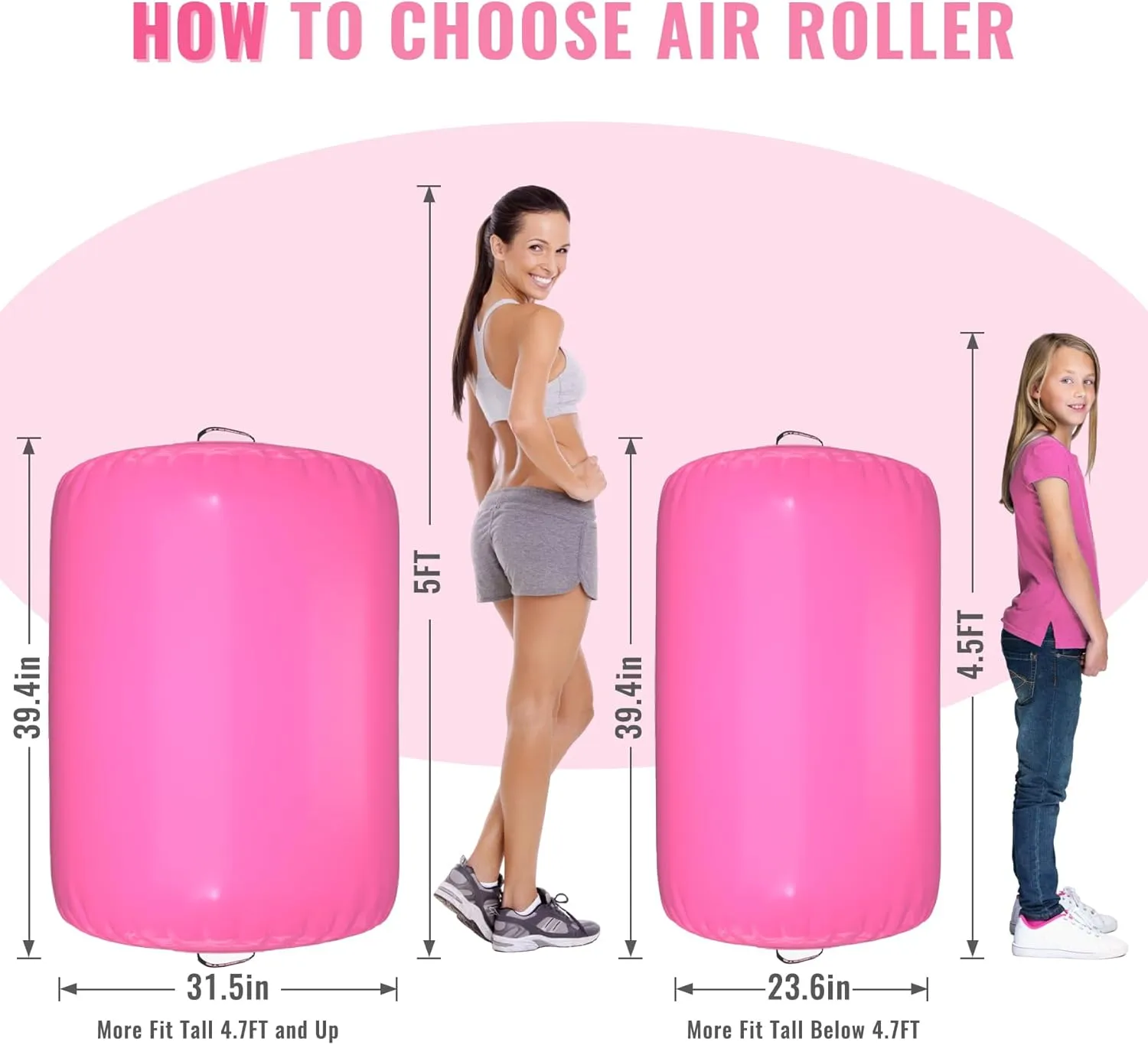 Air Roller Gymnastics Barrel Back Handspring Trainer Tumbling Barrel Yoga Barrel Mat with Electric Air Pump