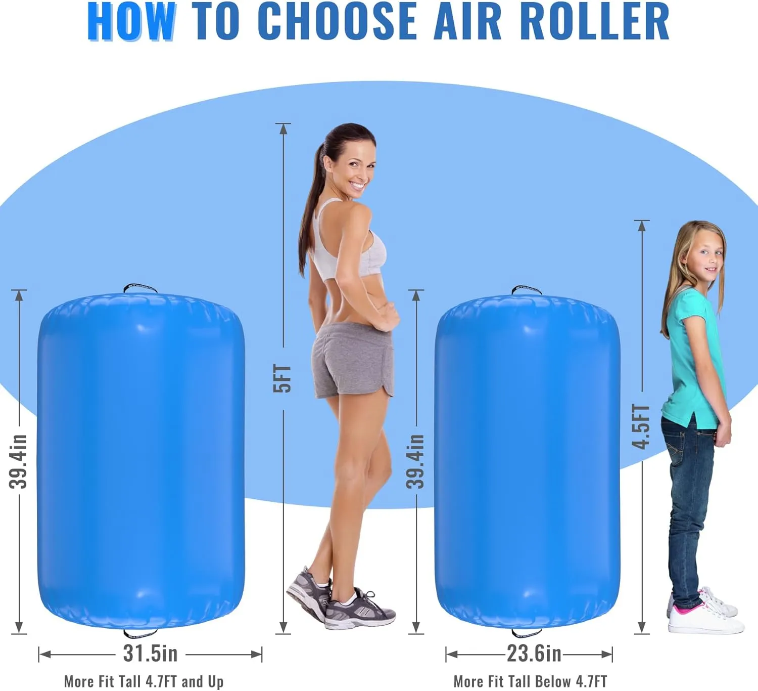 Air Roller Gymnastics Barrel Back Handspring Trainer Tumbling Barrel Yoga Barrel Mat with Electric Air Pump