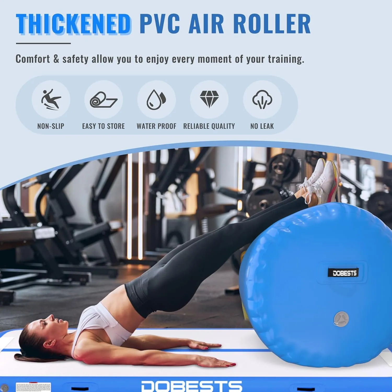 Air Roller Gymnastics Barrel Back Handspring Trainer Tumbling Barrel Yoga Barrel Mat with Electric Air Pump