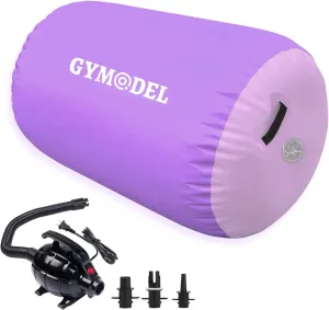 Air Roller Gymnastics Barrel Inflatable Tumbling Roller Air Mat, Air Barrel Gymnastics Tumble Track Mat with Pump for Backhandspring/Training Cheerleading/Yoga/Home and Outdoor Use