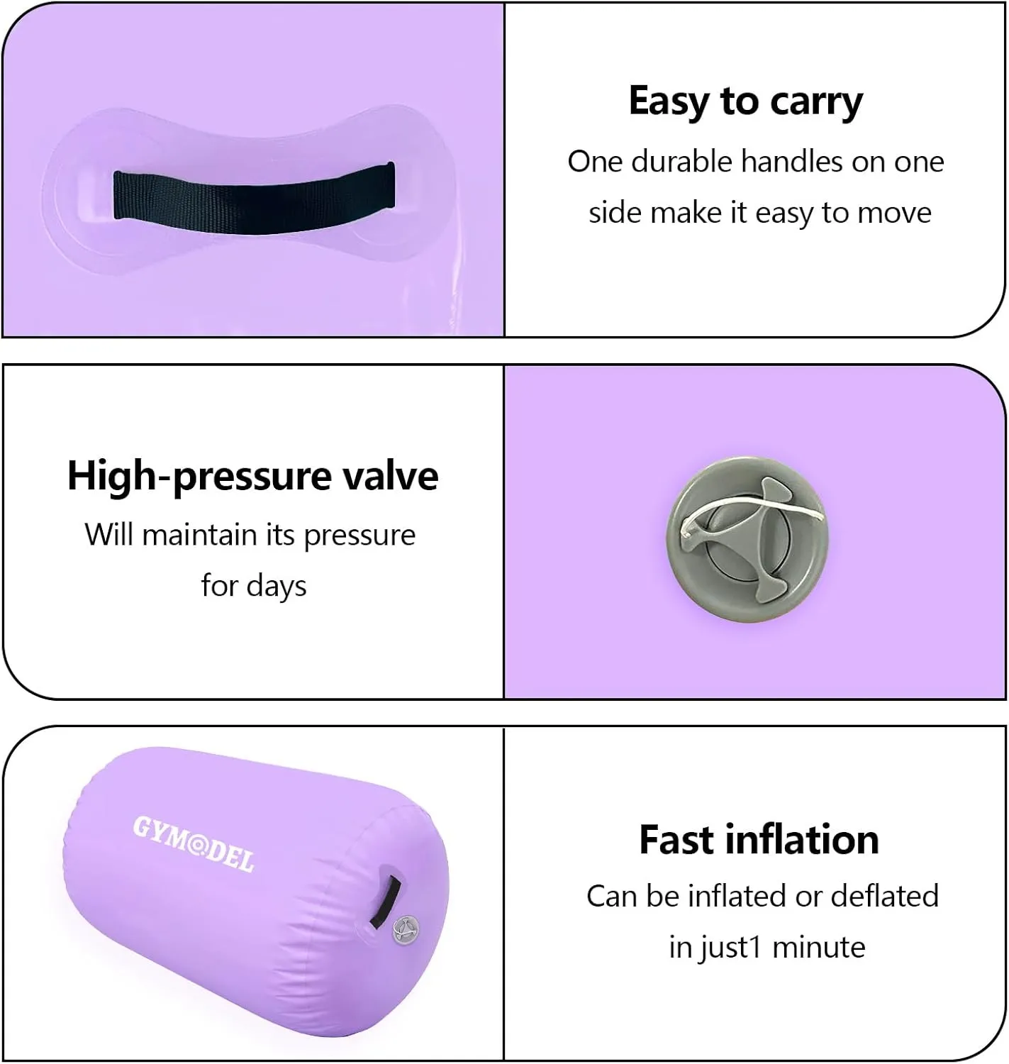 Air Roller Gymnastics Barrel Inflatable Tumbling Roller Air Mat, Air Barrel Gymnastics Tumble Track Mat with Pump for Backhandspring/Training Cheerleading/Yoga/Home and Outdoor Use