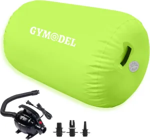 Air Roller Gymnastics Barrel Inflatable Tumbling Roller Air Mat, Air Barrel Gymnastics Tumble Track Mat with Pump for Backhandspring/Training Cheerleading/Yoga/Home and Outdoor Use