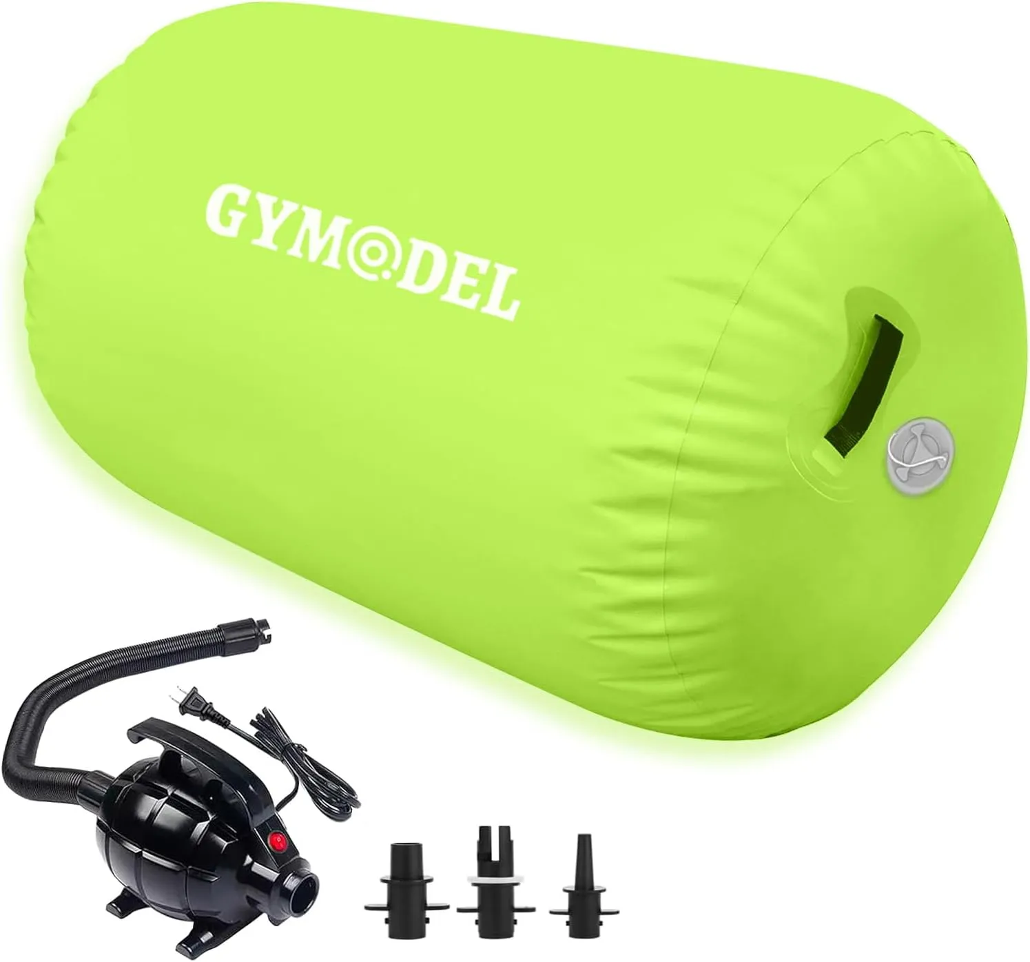 Air Roller Gymnastics Barrel Inflatable Tumbling Roller Air Mat, Air Barrel Gymnastics Tumble Track Mat with Pump for Backhandspring/Training Cheerleading/Yoga/Home and Outdoor Use