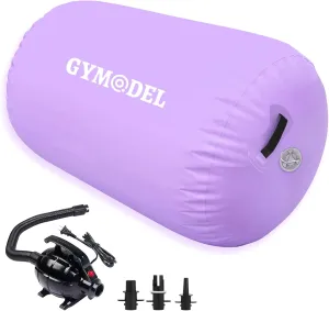 Air Roller Gymnastics Barrel Inflatable Tumbling Roller Air Mat, Air Barrel Gymnastics Tumble Track Mat with Pump for Backhandspring/Training Cheerleading/Yoga/Home and Outdoor Use