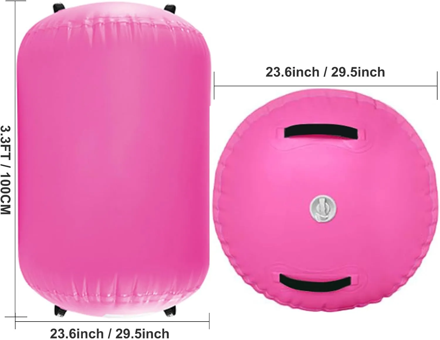Air Roller Gymnastics Mat 60 75 cm Inflatable Air Barrel 3.3FT Gymnastics Tumbling Mat With Pump for Hand Spring Rear Training/Home Use/Fitness/Yoga