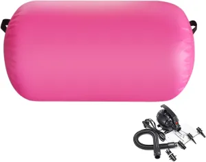 Air Roller Gymnastics Mat 60 75 cm Inflatable Air Barrel 3.3FT Gymnastics Tumbling Mat With Pump for Hand Spring Rear Training/Home Use/Fitness/Yoga
