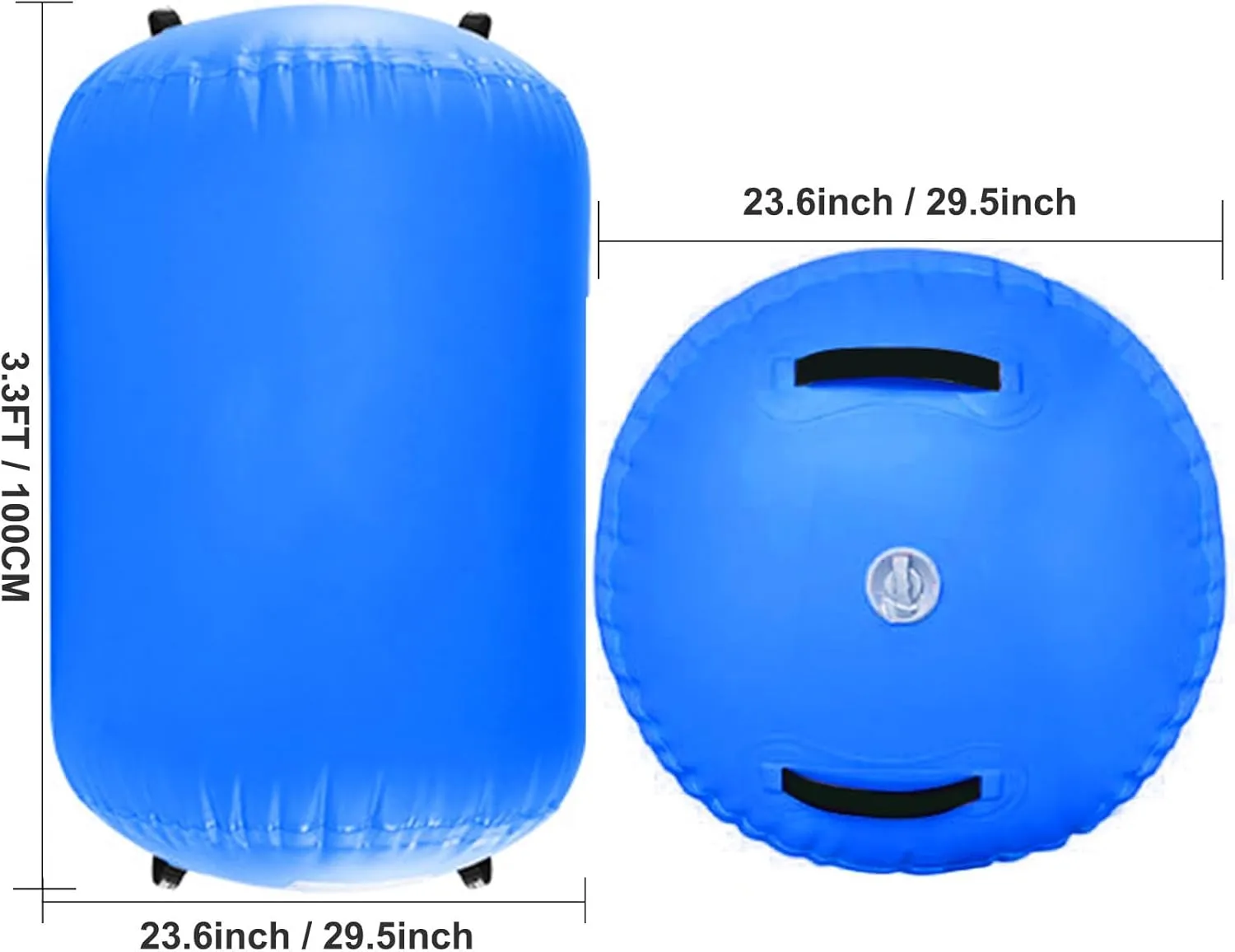 Air Roller Gymnastics Mat 60 75 cm Inflatable Air Barrel 3.3FT Gymnastics Tumbling Mat With Pump for Hand Spring Rear Training/Home Use/Fitness/Yoga
