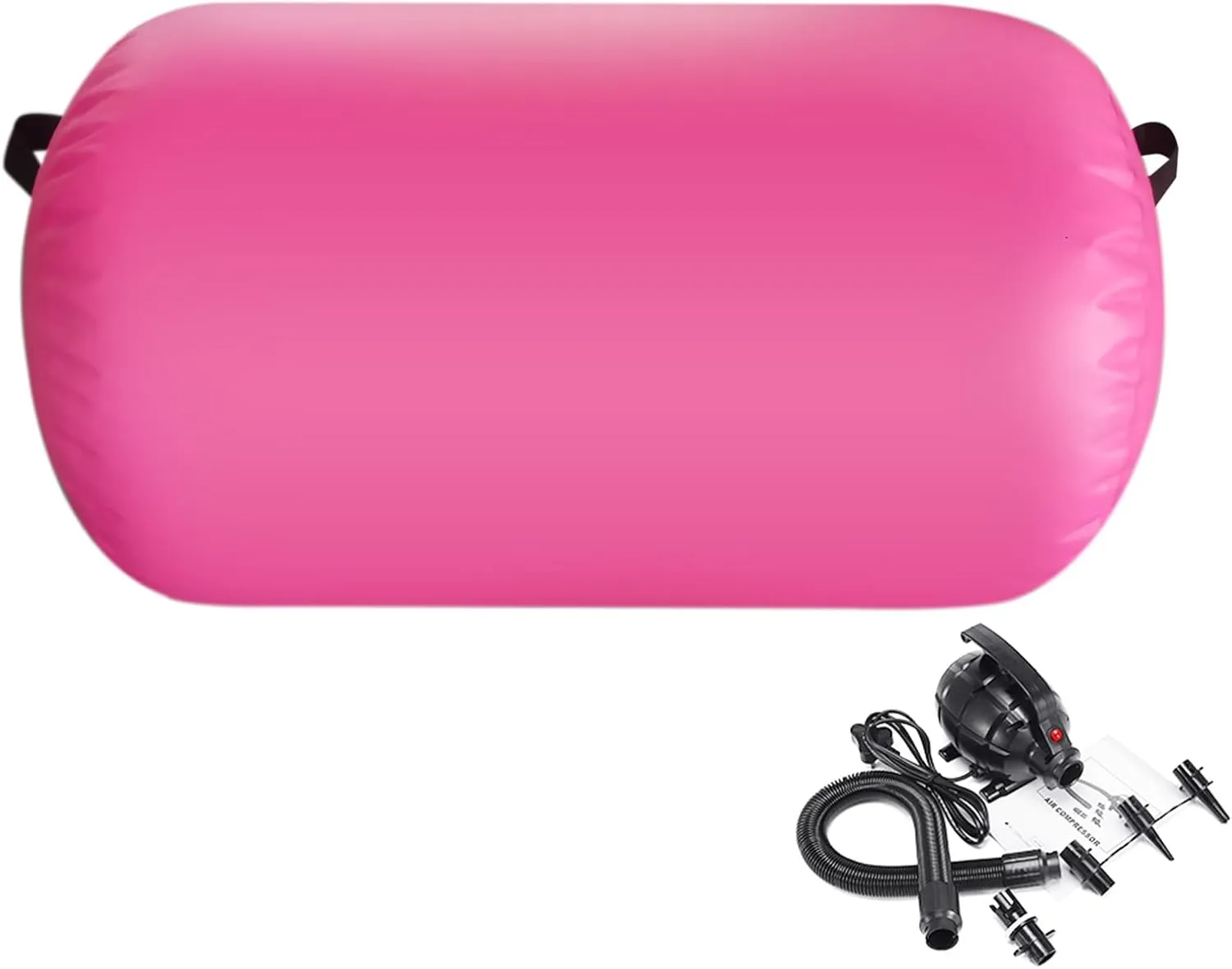 Air Roller Gymnastics Mat 60 75 cm Inflatable Air Barrel 3.3FT Gymnastics Tumbling Mat With Pump for Hand Spring Rear Training/Home Use/Fitness/Yoga