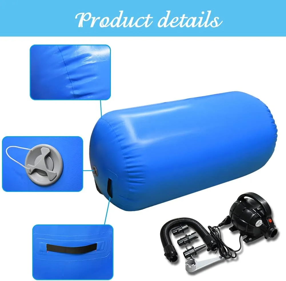 Air Tumbling Mat Tumble Track With Electric Pump，Inflatable Gymnastics Barrel Roller for Home Use,Gym Training,Cheer leading,Yoga