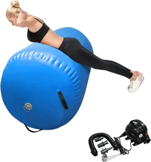 Air Tumbling Mat Tumble Track With Electric Pump，Inflatable Gymnastics Barrel Roller for Home Use,Gym Training,Cheer leading,Yoga
