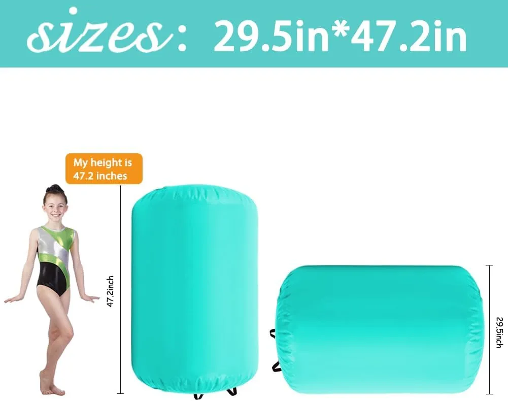 Air Tumbling Mat Tumble Track With Electric Pump，Inflatable Gymnastics Barrel Roller for Home Use,Gym Training,Cheer leading,Yoga