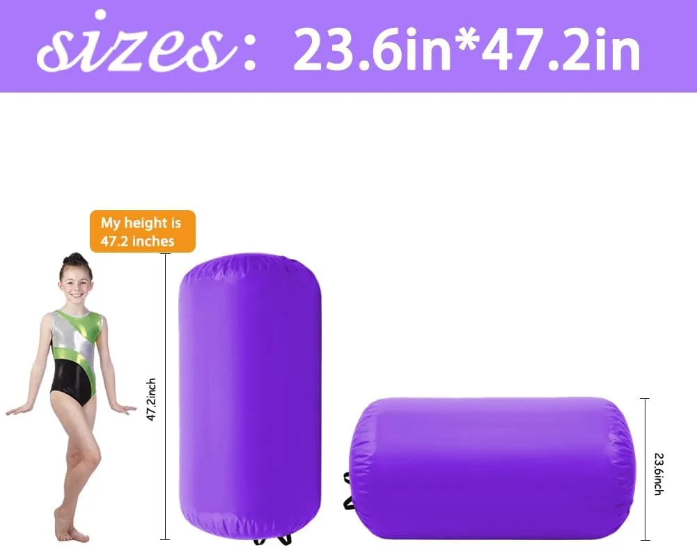 Air Tumbling Mat Tumble Track With Electric Pump，Inflatable Gymnastics Barrel Roller for Home Use,Gym Training,Cheer leading,Yoga