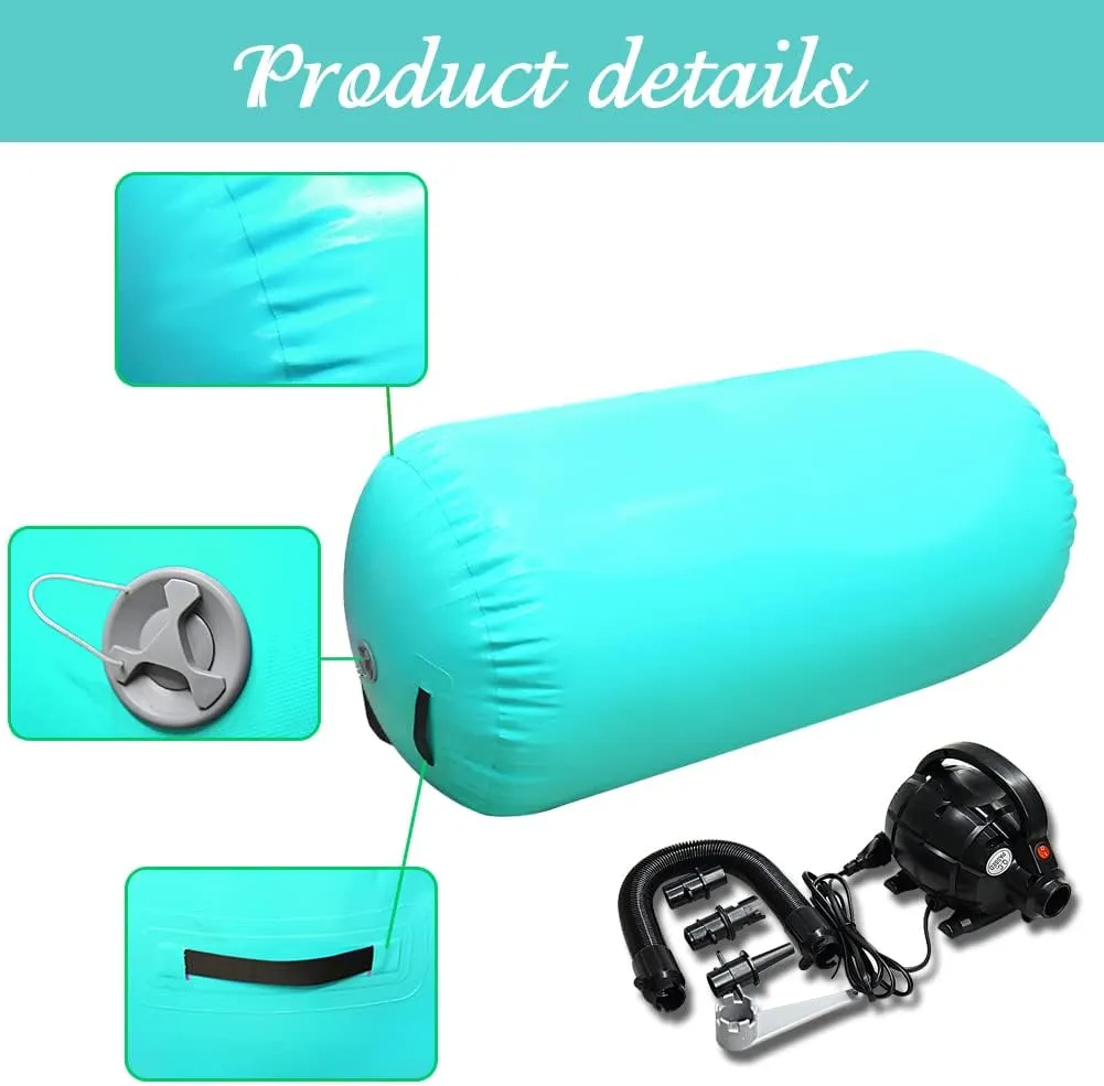 Air Tumbling Mat Tumble Track With Electric Pump，Inflatable Gymnastics Barrel Roller for Home Use,Gym Training,Cheer leading,Yoga