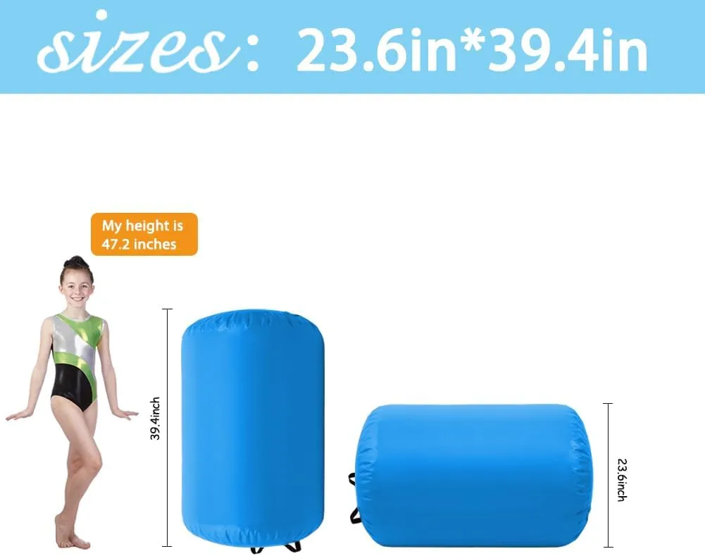 Air Tumbling Mat Tumble Track With Electric Pump，Inflatable Gymnastics Barrel Roller for Home Use,Gym Training,Cheer leading,Yoga