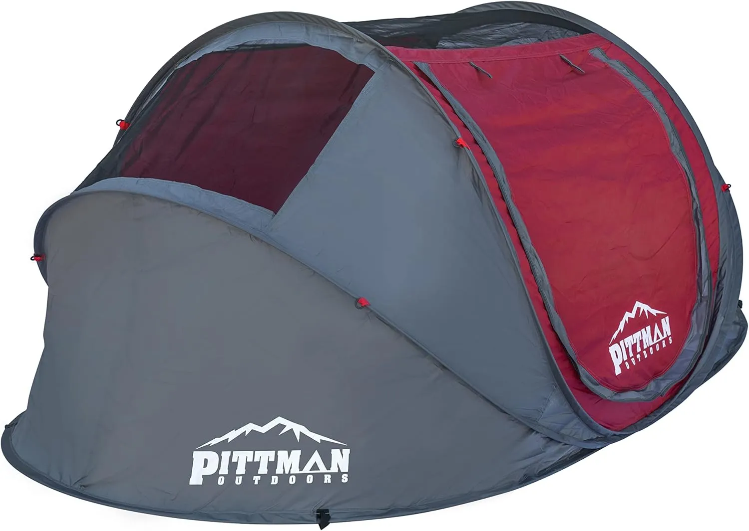 AirBedz Pittman Outdoors PPI-POPUP2X Instant Set-up 2 Person Pop-up Tent with Large Mesh Window, 7.55'x3.94'x3.2' (Height), Red