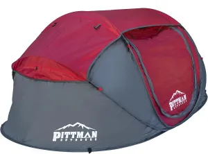 AirBedz Pittman Outdoors PPI-POPUP2X Instant Set-up 2 Person Pop-up Tent with Large Mesh Window, 7.55'x3.94'x3.2' (Height), Red