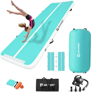 AKSPORT Air Roller Gymnastics Air Barrel for Backbends and Back Handsprings Exercise Training with Electric Air Pump for Home Use/Yoga/Cheerleading/Tumbling/Back Walkovers