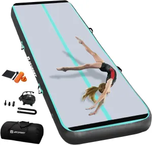 AKSPORT Gymnastics Air Mat Tumble Track Tumbling Mat Inflatable Floor Mats with Air Pump for Home Use/Tumble/Gym/Training/Cheerleading/Parkour/Beach/Park/Water