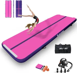 AKSPORT Gymnastics Air Mat Tumble Track Tumbling Mat Inflatable Floor Mats with Air Pump for Home Use/Tumble/Gym/Training/Cheerleading/Parkour/Beach/Park/Water