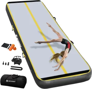 AKSPORT Gymnastics Air Mat Tumble Track Tumbling Mat Inflatable Floor Mats with Air Pump for Home Use/Tumble/Gym/Training/Cheerleading/Parkour/Beach/Park/Water
