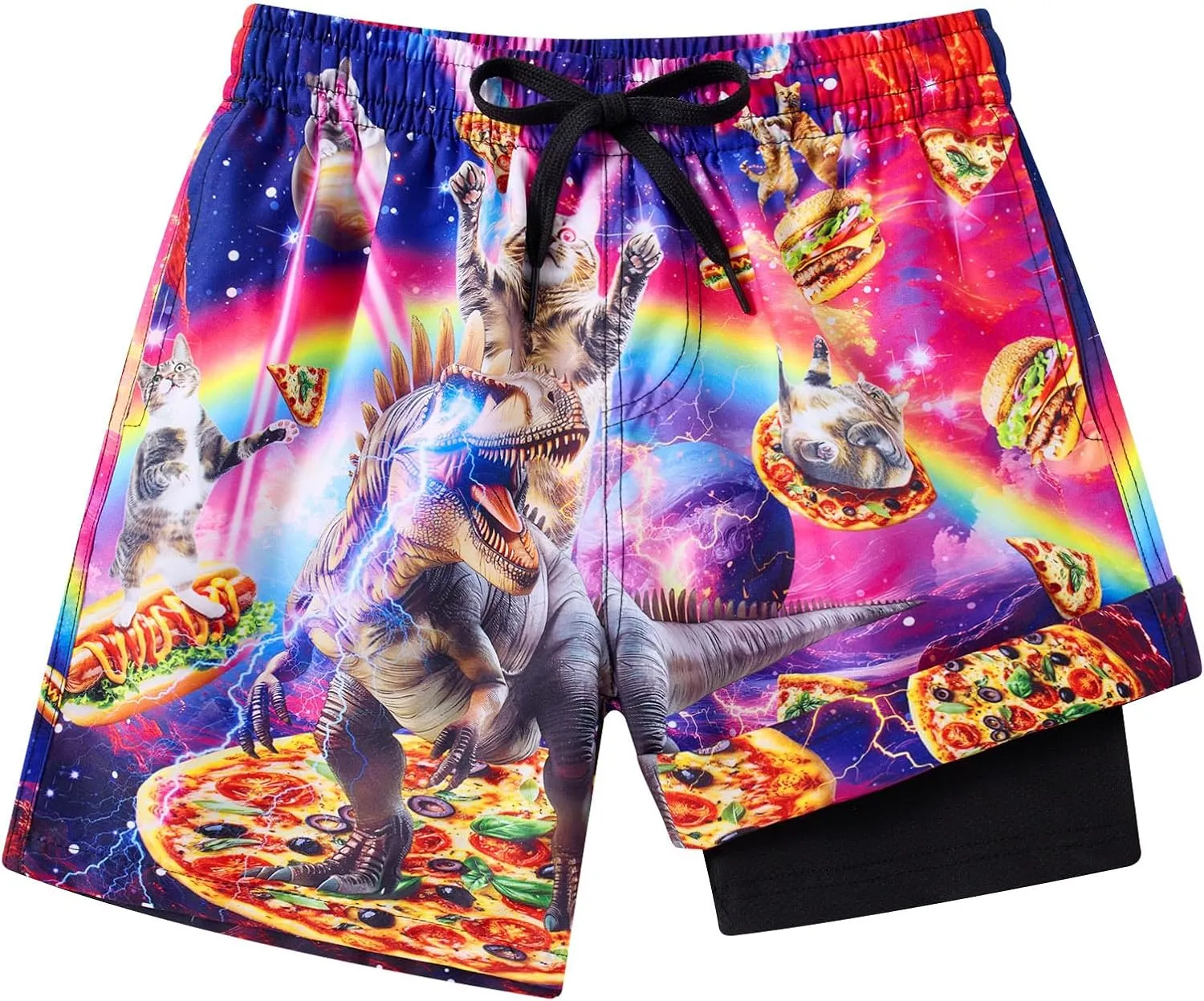 ALISISTER Boys Swim Trunks with Compression Liner with Pockets Bathing Suit 2-20 Years Old