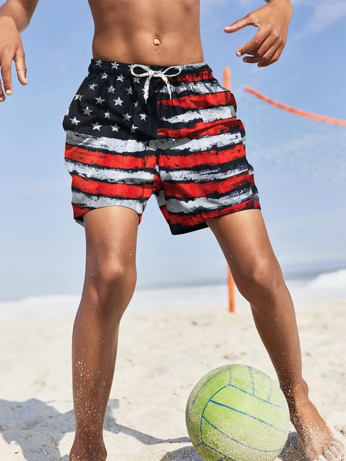 ALISISTER Boys Swim Trunks with Compression Liner with Pockets Bathing Suit 2-20 Years Old