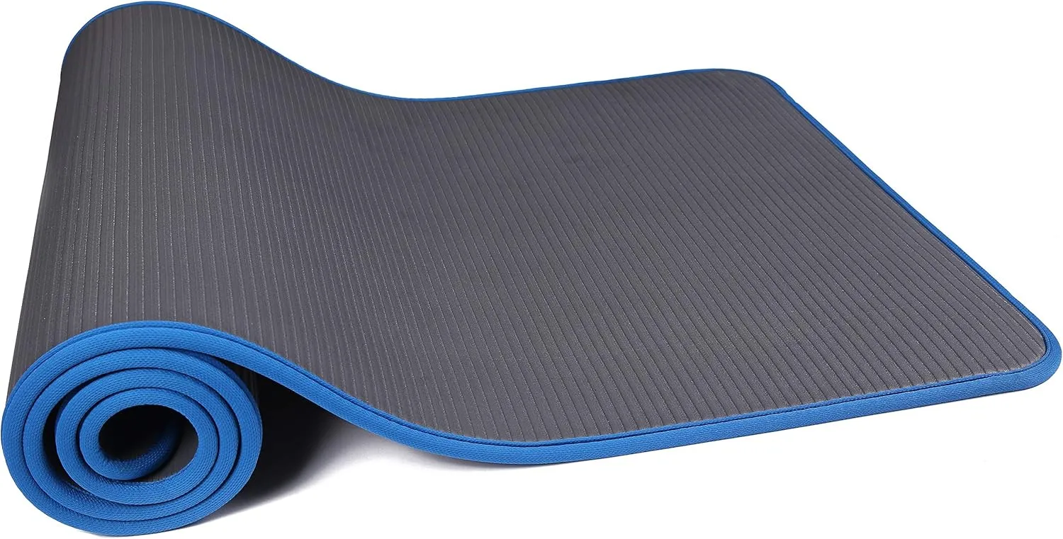 All-Purpose 2/5-Inch (10mm) Extra Thick High Density Anti-Slip Exercise Pilates Yoga Mat with Carrying Strap, Multiple Colors