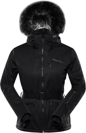 ALPINE PRO Lady's PTX Waterproof Windproof Thermal 3-Layer Hooded Ski Jacket for Sonwsports Snowboarding Skiing