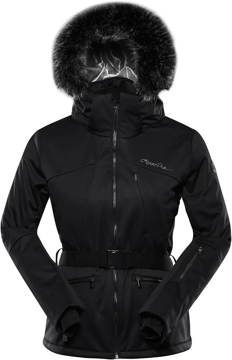 ALPINE PRO Lady's PTX Waterproof Windproof Thermal 3-Layer Hooded Ski Jacket for Sonwsports Snowboarding Skiing