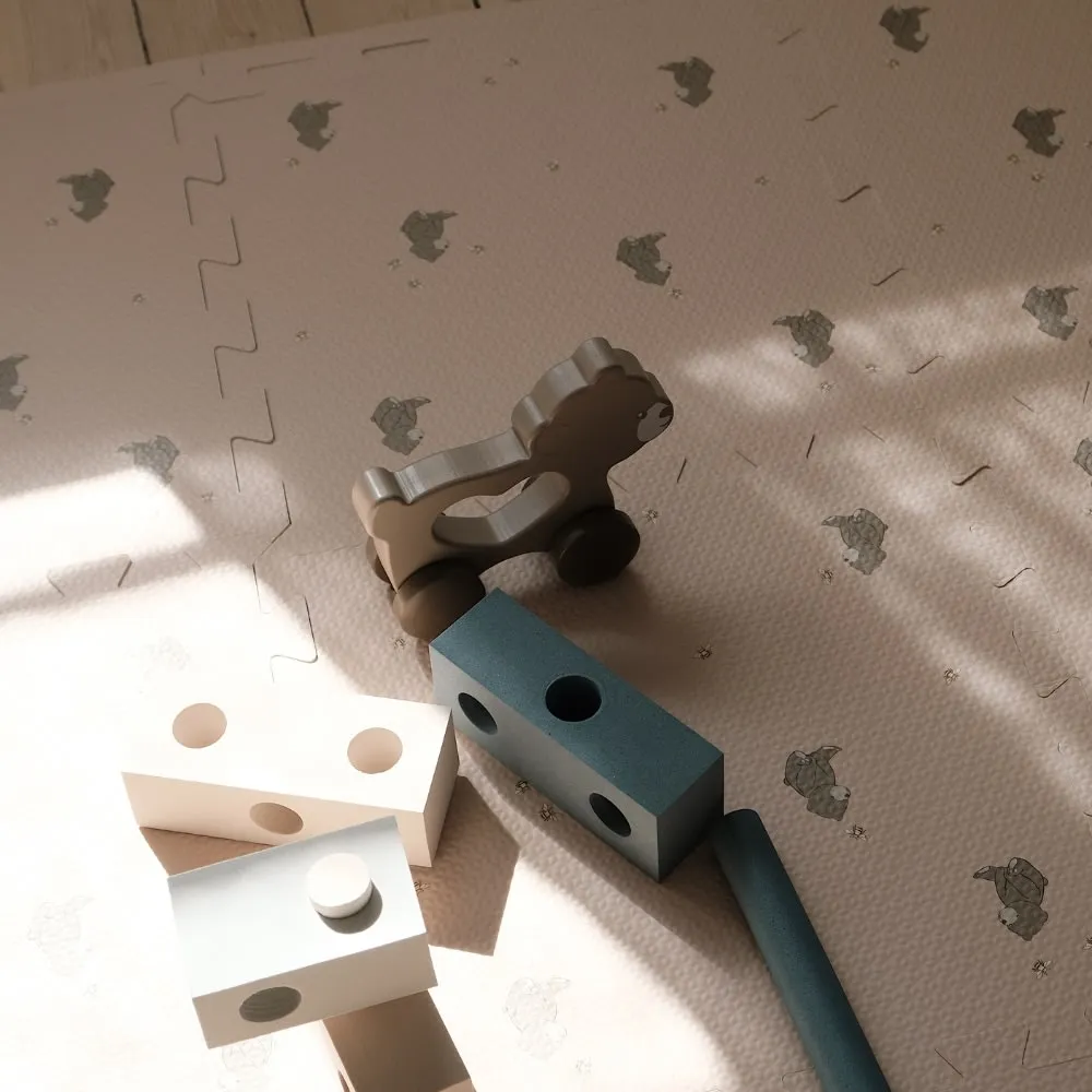 Alva foam play mat square - Bees and bears
