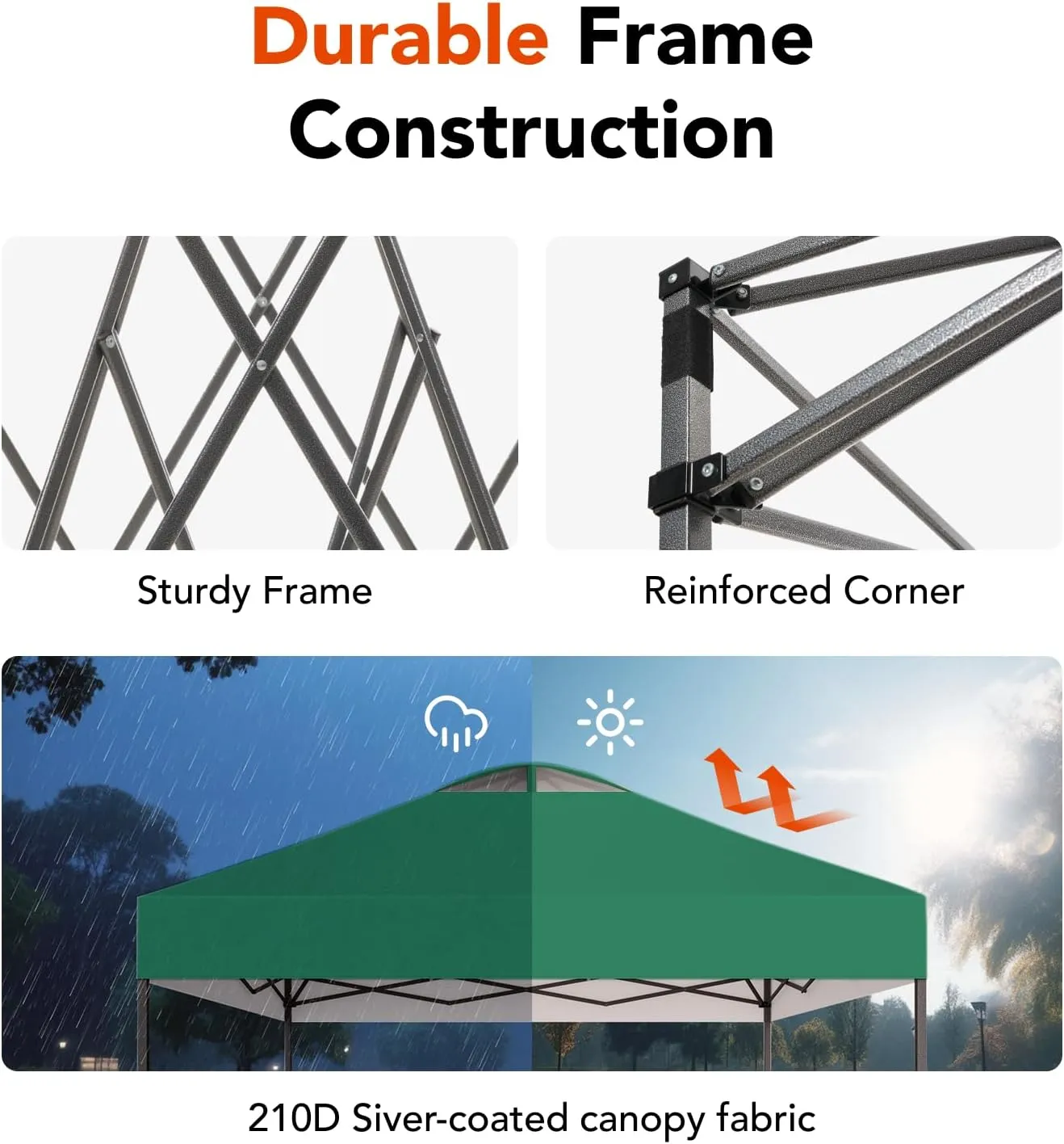 AMADA HOMEFURNISHING 10x10 Pop Up Canopy - Beach Tent with One Push Setup - Easy Outdoor Sun Shade for Events, Parties, Camping - Gazebo with Wheeled Cover Bag, 210D Silver Coated Top,Green