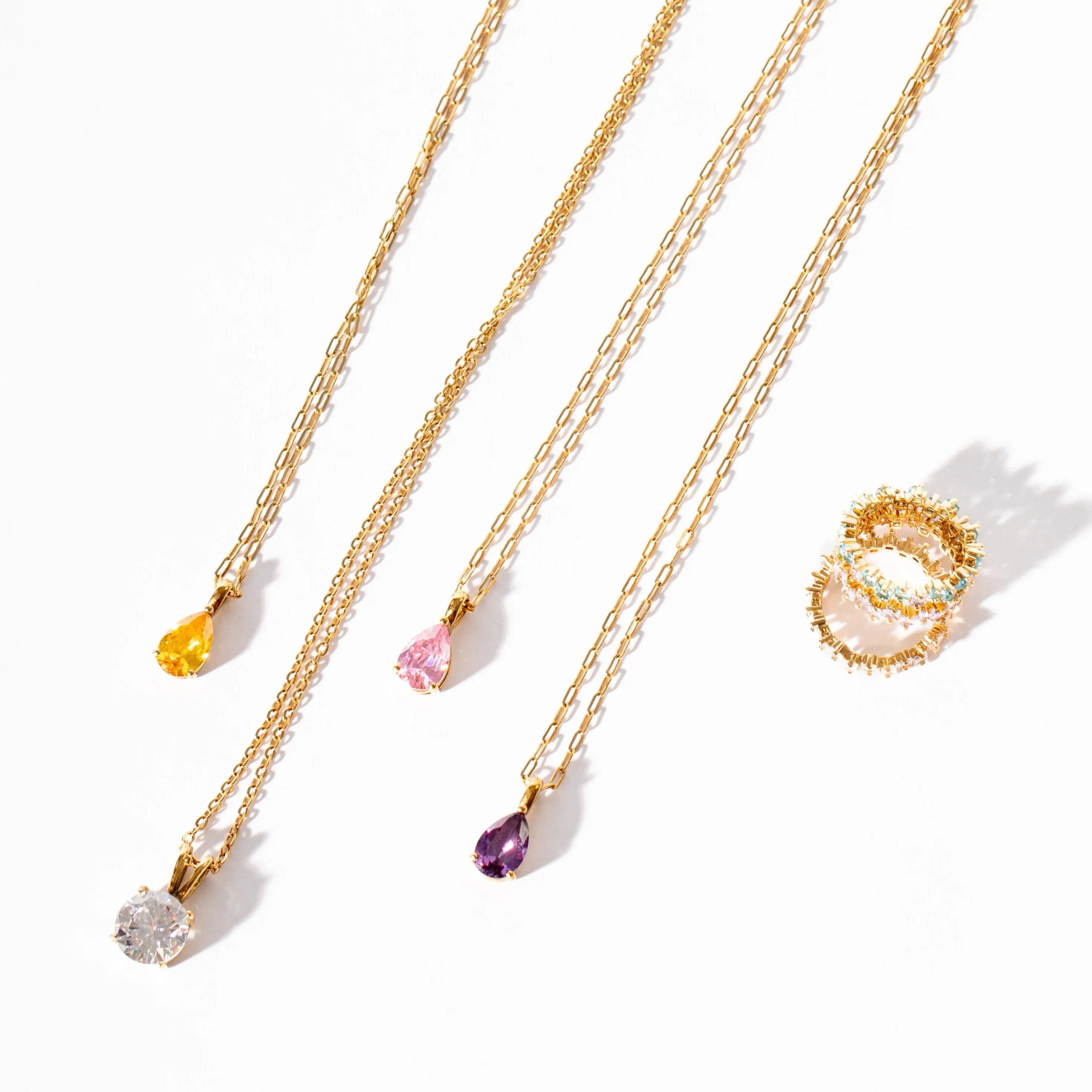 Amber Gem Pendant & Chain