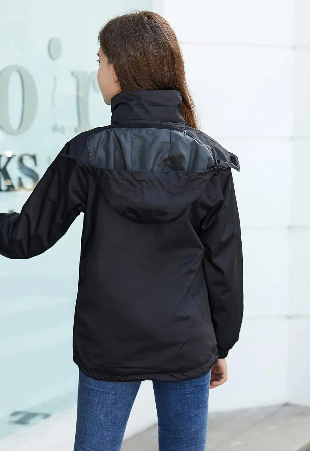Amxiway Women's Mountain Waterproof Windproof Fleece 3 in 1 Jacket Ski Hooded Rain Coat