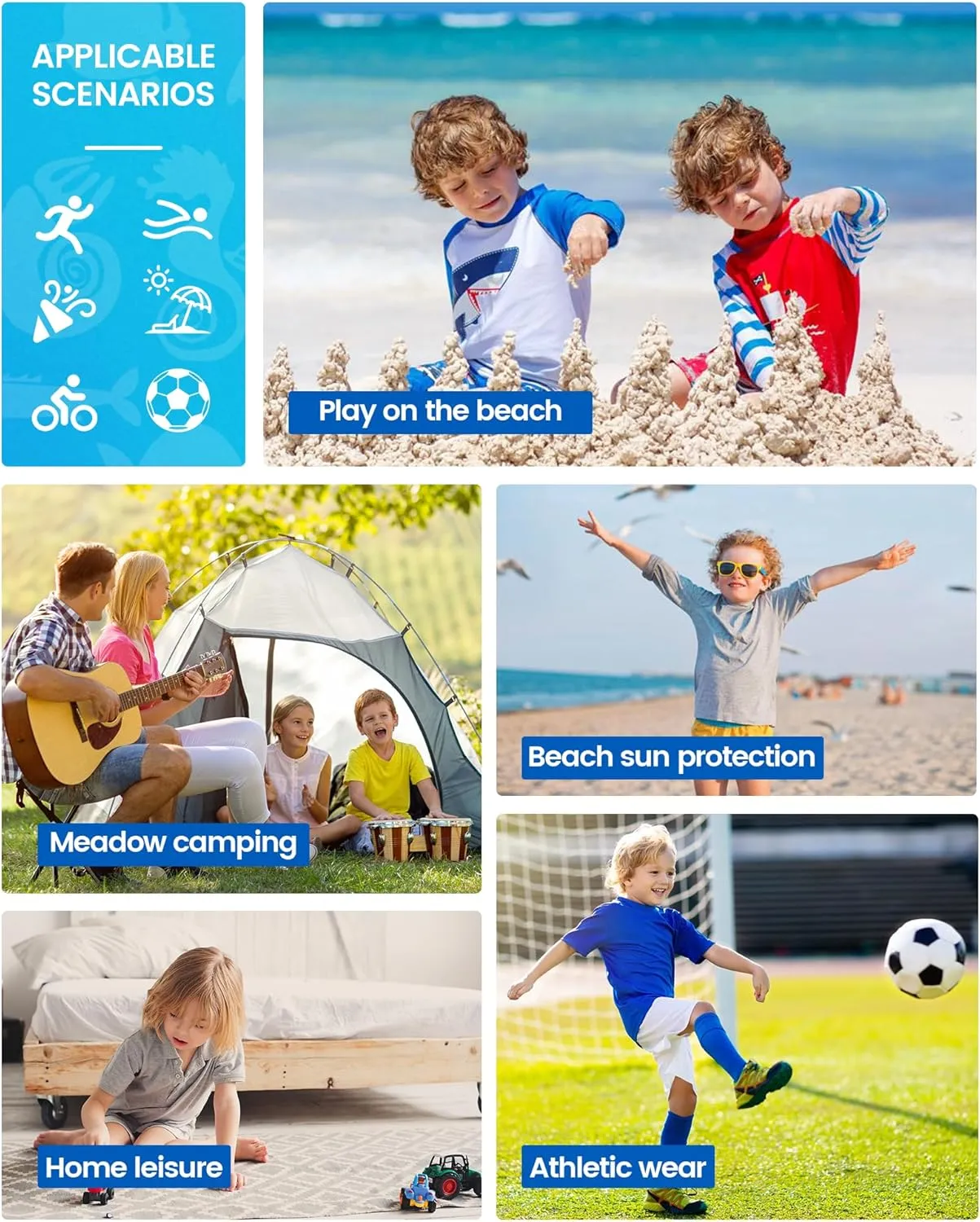 Angel season Boys Swimsuit Toddler Rash Guard Swim Set Long Sleeve Shirt with Swim Trunks Bathing Suit UPF 50  Swimwear