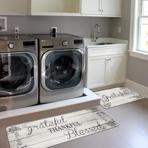 Anti Fatigue Kitchen Mats Beige Kitchen Mats Kitchen Rugs Kitchen Floor mats Non Slip Set of 2 17" x 48" and 17" x 28" Country Farmhouse Kitchen mats. M3 Marketplace LLC Beige